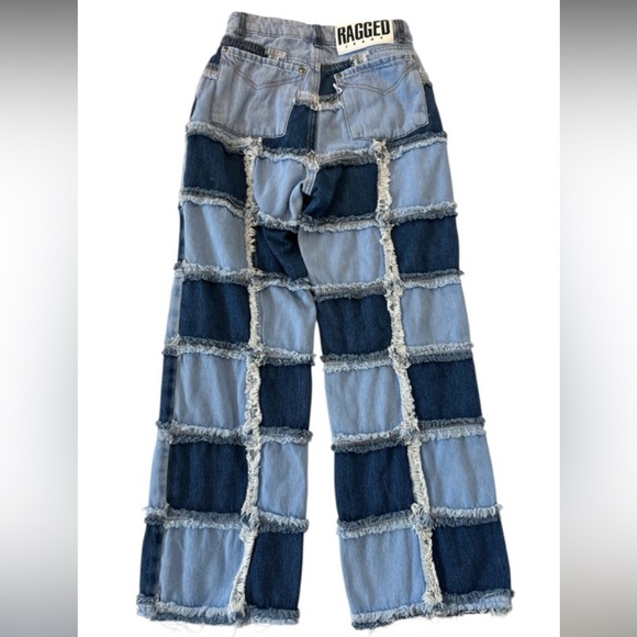 NWT-THE RAGGED PRIEST SZ 28W STRAIGHT LEG JEAN Blue Muse PATCHWORK,EXPOSED SEAMS - Picture 6 of 6